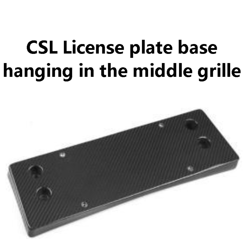 CSL License plate base hanging in the middle grille